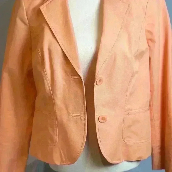 I.E. Light Orange Cotton Blazer (Size 14P) - Picture 7 of 13